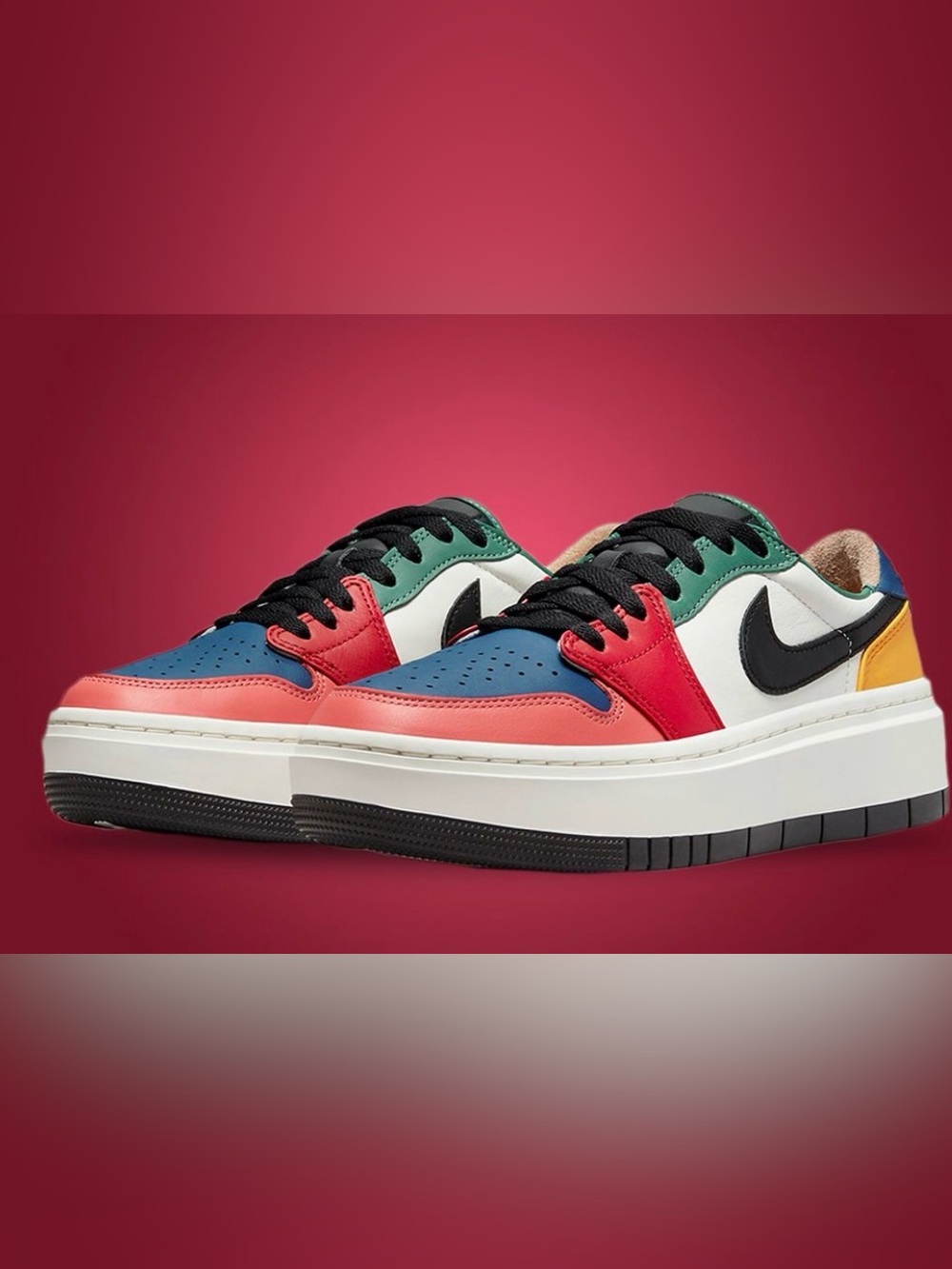 Nike Air Jordan 1 Elevate rare Rainbow  Low-Top Sneakers US W8/M7 EU39 Airforce1